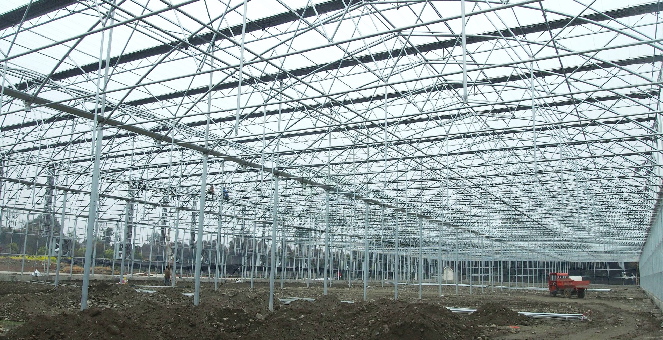 Hot-dip galvanized steel pipe greenhouse structure